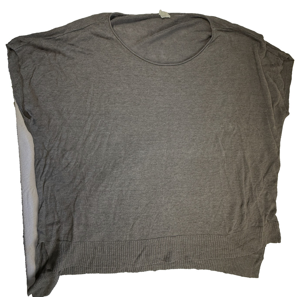 Eileen Fisher Linen Sweater 3XL Boxy Lagenlook Minimalist Boho Capsule Gray